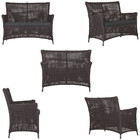 1 Sofá Área E Mesa Igapó Alumínio Pintura Preta Corda Náutica