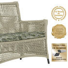 1 Sofá Área E Mesa Igapó Alumínio Pintura Preta Corda Náutica