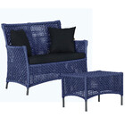 1 Sofá Área E Mesa Igapó Alumínio Pintura Preta Corda Náutica