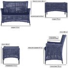 1 Sofá Área E Mesa Igapó Alumínio Pintura Preta Corda Náutica