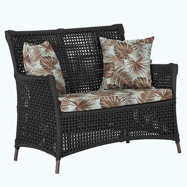 1 Sofá Área Externa Igapó Alumínio Pintura Marrom Corda Náuti