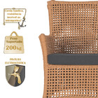 1 Sofá Área Externa Igapó Alumínio Pintura Marrom Corda Náuti