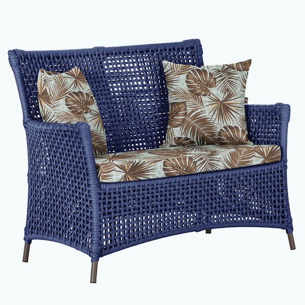 1 Sofá Área Externa Igapó Alumínio Pintura Marrom Corda Náuti