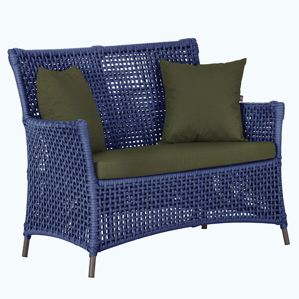 1 Sofá Área Externa Igapó Alumínio Pintura Marrom Corda Náuti