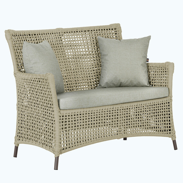 1 Sofá Área Externa Igapó Alumínio Pintura Marrom Corda Náuti