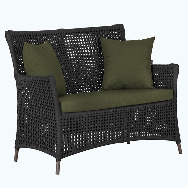 1 Sofá Área Externa Igapó Alumínio Pintura Marrom Corda Náuti