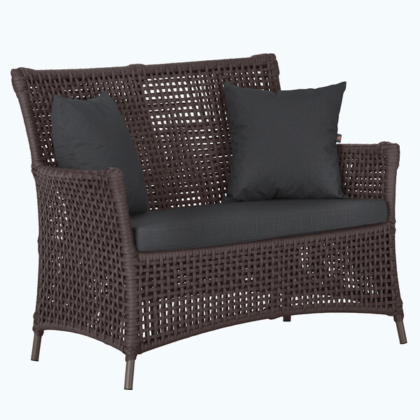 1 Sofá Área Externa Igapó Alumínio Pintura Marrom Corda Náuti