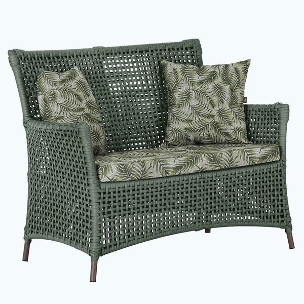 1 Sofá Área Externa Igapó Alumínio Pintura Marrom Corda Náuti