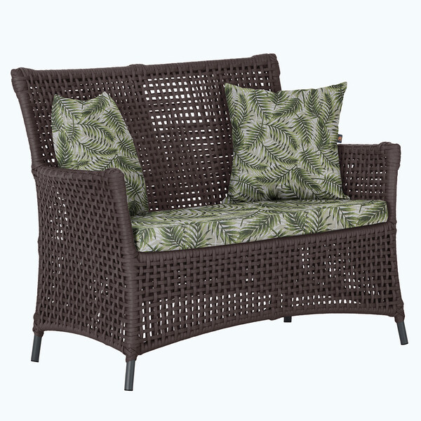 1 Sofá Área Externa Igapó Alumínio Pintura Preta Corda Náutic