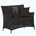 1 Sofá Área Externa Igapó Alumínio Pintura Preta Corda Náutic