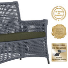 1 Sofá Área Externa Igapó Alumínio Pintura Preta Corda Náutic