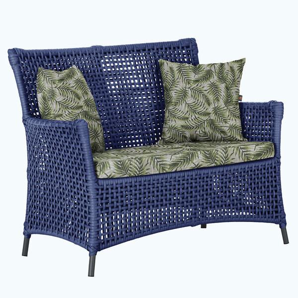 1 Sofá Área Externa Igapó Alumínio Pintura Preta Corda Náutic