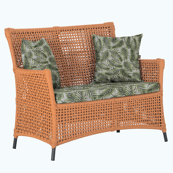 1 Sofá Área Externa Igapó Alumínio Pintura Preta Corda Náutic