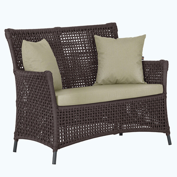 1 Sofá Área Externa Igapó Alumínio Pintura Preta Corda Náutic