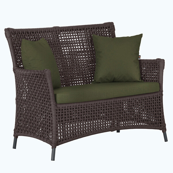 1 Sofá Área Externa Igapó Alumínio Pintura Preta Corda Náutic