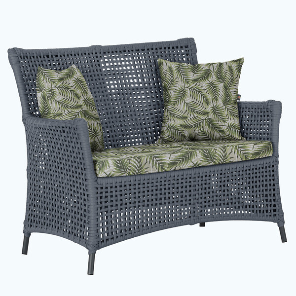 1 Sofá Área Externa Igapó Alumínio Pintura Preta Corda Náutic