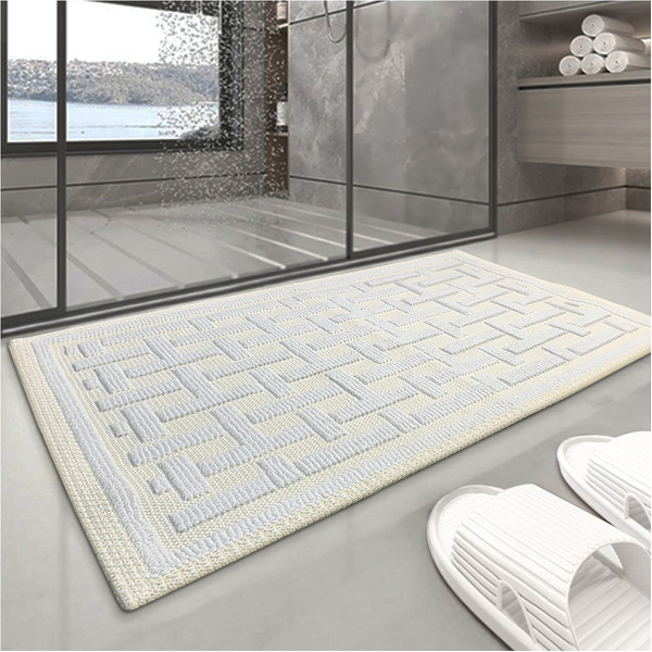 1 Tapete Banheiro Absorvente 100% Algodão Ed Nat 40 X 60 M01