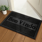1 Tapete Porta Capacho Bem Vindo Lux Antiderrapante Pt 40x60
