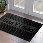 1 Tapete Porta Capacho Bem Vindo Lux Antiderrapante Pt 40x60