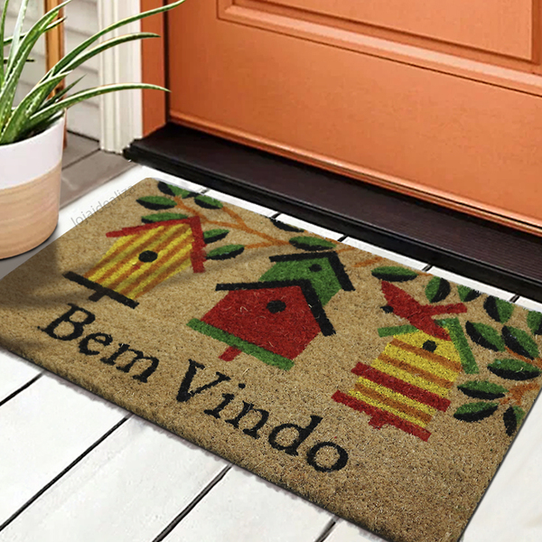 1 Tapete Porta Capacho Fibra Coco Antiderrapante 33x60 E11
