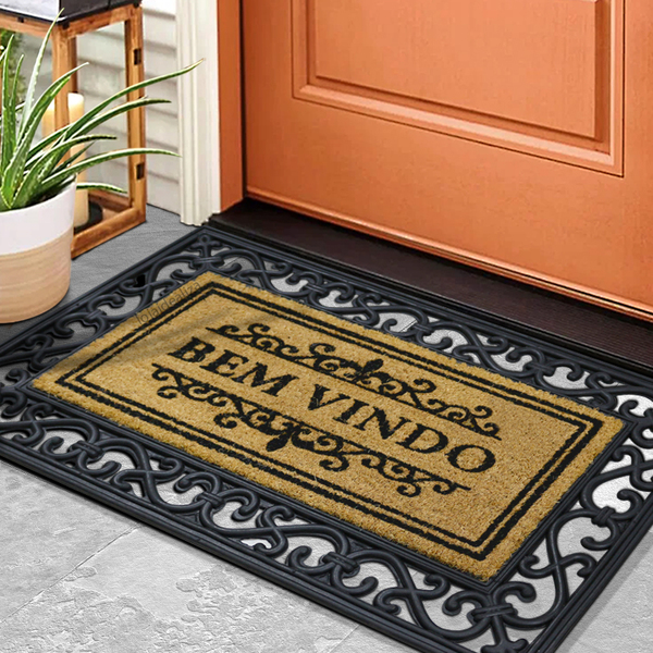 1 Tapete Porta Capacho Fibra Coco Antiderrapante 45x75 Imppt