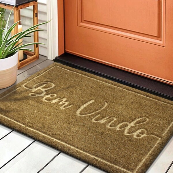 1 Tapete Porta Capacho Fibra Coco Antiderrapante 45x75 Prem1