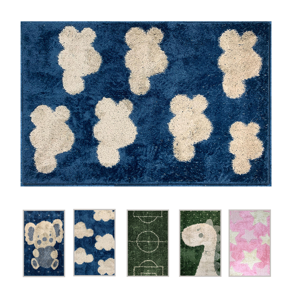 1 Tapete Quarto Infantil Peludo Beira Cama 100x150 Oa Jk Vr -