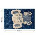 1 Tapete Quarto Infantil Peludo Beira Cama 100x150 Oa Jk Vr -