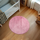 1 Tapete Quarto Infantil Peludo Redondo 1,00m Oa Cl Vr - Rosa