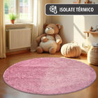 1 Tapete Quarto Infantil Peludo Redondo 1,50m Oa Cl Vr - Rosa