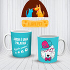 1 Xícara 325ml Caneca Amor Canina Cão 4 Patas Pegada + Caixa