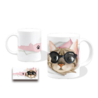 1 Xícara Feminina De Gatos Gata Caneca Café + Caixa Presente