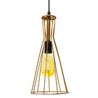 1x Pendente Aramado Metal Vazado Cone Ampulheta Retro Vintage