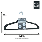 200 Cabides Veludo Adulto Antideslizante Slim Preto Premium