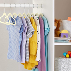 200 Cabides Veludo Infantil Antideslizante Slim Rosa Premium