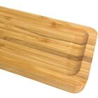 20 Bandejas De Bambu Retangular Para Cozinha 20x10cm Petisque