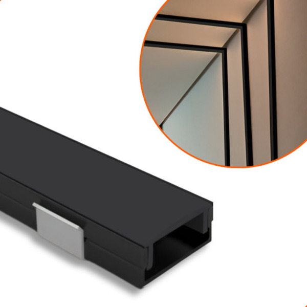 20 Barras Perfil Led Sobrepor All Black 17mm 1 Metro Para Fit