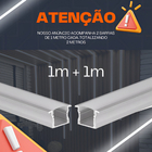 20 Barras Perfil Led Sobrepor Slim Baby 7mm 1m P/ Marcenaria