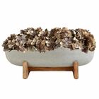 20 Buquês De Mini Hortênsias Artificiais Flor Marrom Com Apar