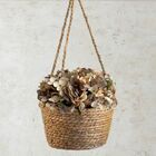 20 Buquês De Mini Hortênsias Artificiais Flor Marrom Com Apar