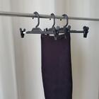 20 Cabides Plásticos Com Presilhas Preto Lojas Expositor Para