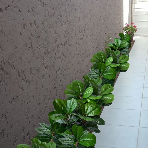 20 Fícus Lyrata Artificial Realista 45cm Planta Permanente Pa