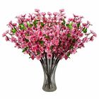 20 Flores Em Haste De Cerejeira Rosa Artificial Permanente 60