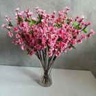 20 Flores Em Haste De Cerejeira Rosa Artificial Permanente 60