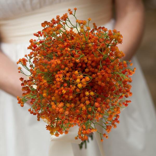 20 Flores Mosquitinho Laranja Permanente Para Decoração Sofis