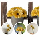 20 Gerberas Amarelas Artificiais Aveludada De (55cm) Ideal Pa