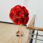 20 Gerberas Laranja Artificiais Aveludada De (55cm) Ideal Par