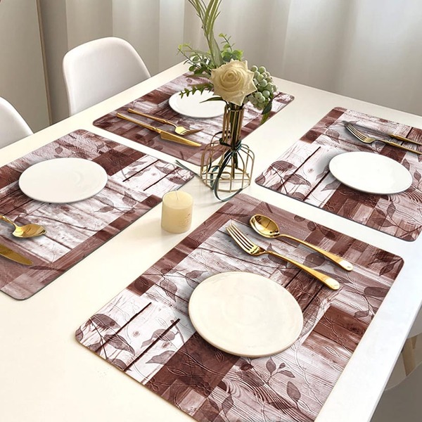 20 Jogo Americano Outono Impermeável Limpa Fácil Pvc