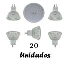 20 Lampadas Mr16 Gu5.3 3w Bf - 12v Plastico Branco Quente*