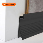 20 Metros Perfil Embutir Rodapé C/ Difusor 1m Fita Led Preto